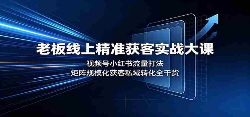 老板线上精准获客实战大课：视频号小红书流量打法，矩阵规模化获客私域转化全干货-OG资源站