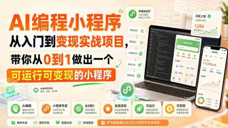 AI编程小程序从入门到变现实战项目，带你从0到1做出一个可运行可变现的小程序-OG资源站