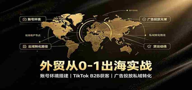外贸从0-1出海实战：账号环境搭建，TikTok B2B获客，广告投放私域转化-OG资源站