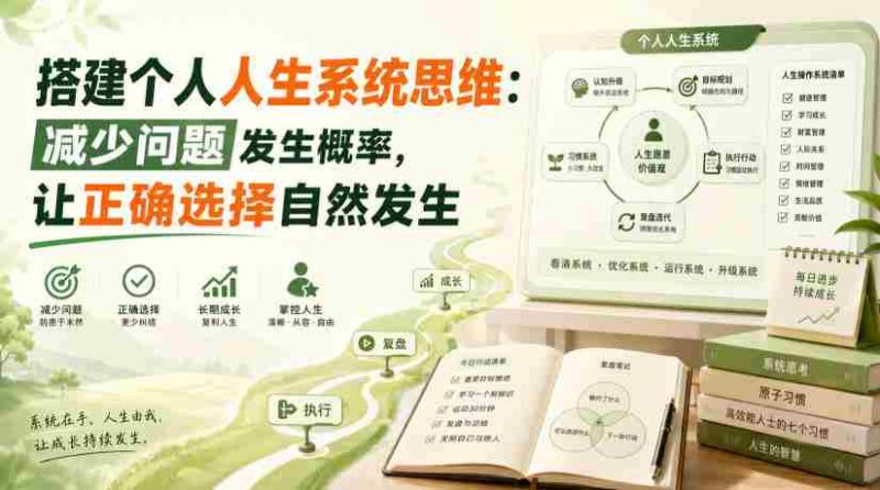 付费文章：搭建个人人生系统思维：减少问题发生概率，让正确选择自然发生-OG资源站