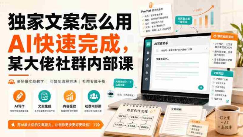 独家文案怎么用AI快速完成,某大佬社群内部课-OG资源站