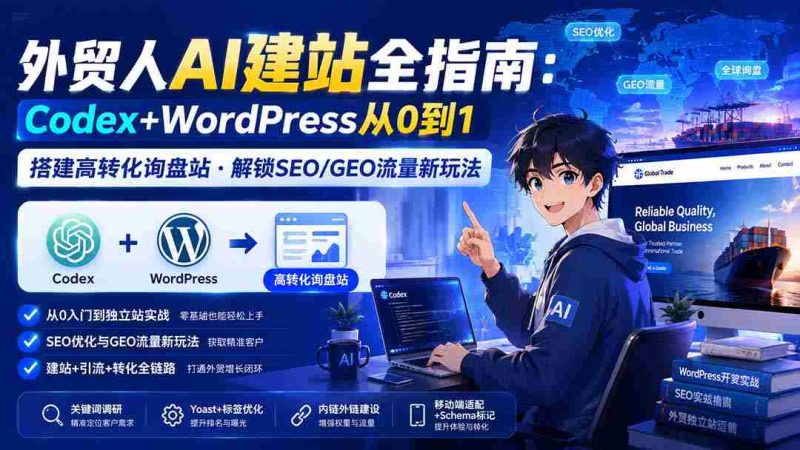 (20003期)外贸人AI建站全指南:Codex+WordPress从0到1·搭建高转化询盘站·解锁SEO/GEO流量新玩法-更新8月-OG资源站