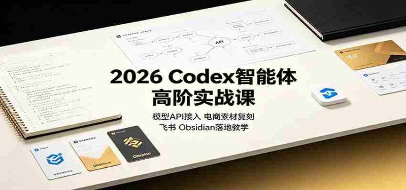 2026 Codex智能体高阶实战课：模型API接入，电商素材复刻，飞书Obsidian落地教学-OG资源站