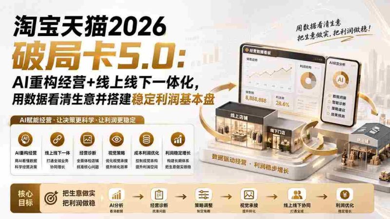 （20026期）淘宝天猫2026破局卡5.0：AI重构经营+线上线下一体化，用数据看清生意并搭建稳定利润基本盘（修复）-OG资源站