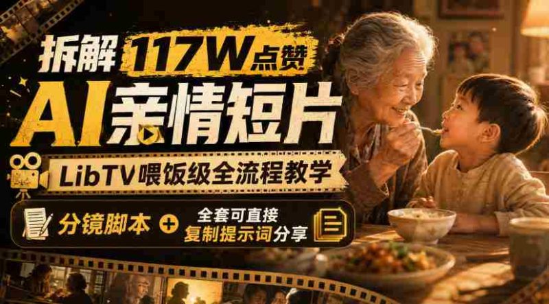 拆解117W点赞AI亲情短片,LibTV喂饭级全流程教学,分镜脚本+全套可直接复制提示词分享-OG资源站