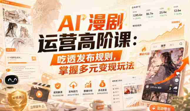 AI漫剧运营高阶课：吃透发布规则，掌握多元变现玩法-OG资源站
