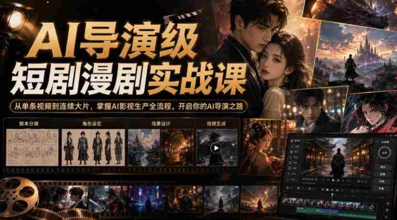 AI导演级短剧漫剧实战课,从单条视频到连续大片,掌握AI影视生产全流程,开启你的AI导演之路!-OG资源站