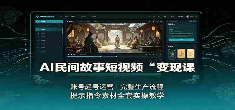 AI民间故事短视频变现课：账号起号运营，完整生产流程，提示指令素材全套实操教学-OG资源站