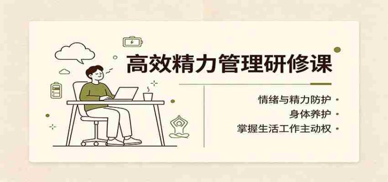 高效精力管理研修课：情绪与精力防护，身体养护，掌握生活工作主动权-OG资源站