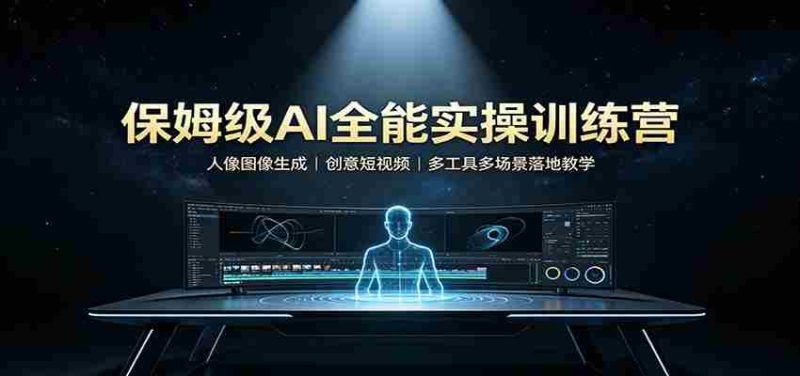 保姆级AI全能实操训练营:人像图像生成,创意短视频,多工具多场景落地教学-OG资源站