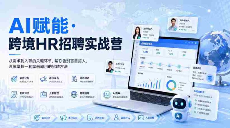 AI赋能·跨境HR招聘实战营，从需求到入职的关键环节，帮你告别盲目招人，系统掌握一套拿来即用的招聘方法-OG资源站