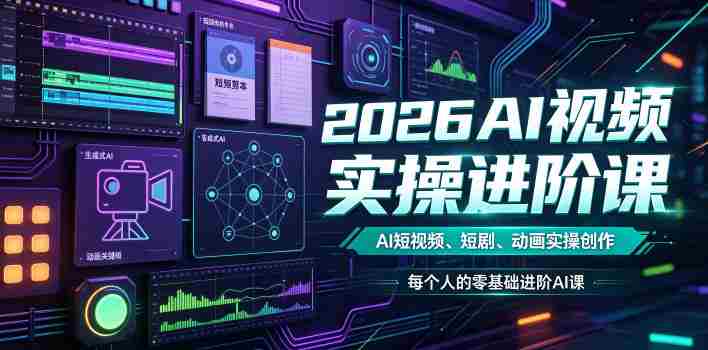 2026AI视频实操进阶课,AI短视频、短剧、动画实操创作,每个人的零基础进阶ai课(更新0825)-OG资源站