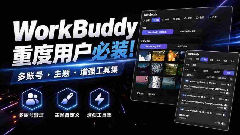 WorkBuddy重度用户必装！多账号·主题·增强工具集，零侵入、零重签名，WorkDaddy-OG资源站