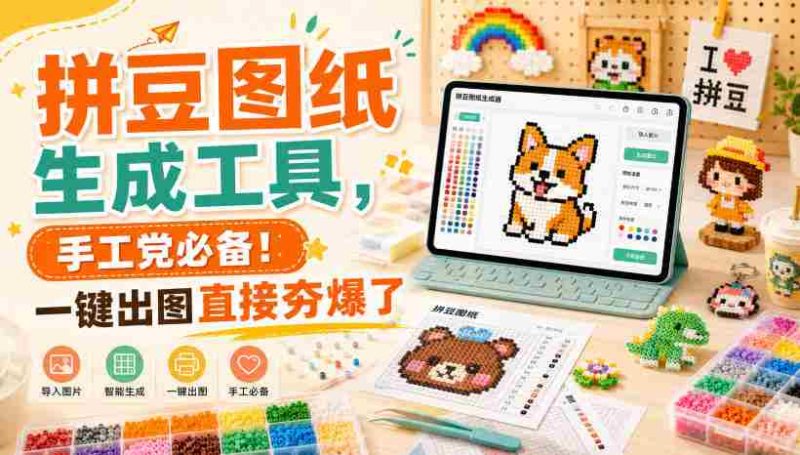 拼豆图纸生成工具，手工党必备！一键出图直接夯爆了-OG资源站