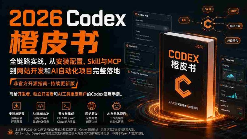 (20105期)2026Codex橙皮书:全链路实战,从安装配置、Skill与MCP到网站开发和AI自动化项目完整落地-OG资源站
