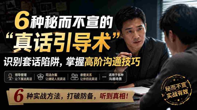 （20113期）付费文章：6种秘而不宣的“真话引导术”识别套话陷阱，掌握高阶沟通技巧-OG资源站