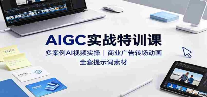 AIGC实战特训课:多案例AI视频实操,商业广告转场动画,全套提示词素材-OG资源站