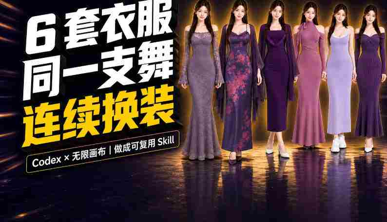 同一支舞,6套衣服按顺序切换:我把服装换装视频做成了一个Skill-OG资源站