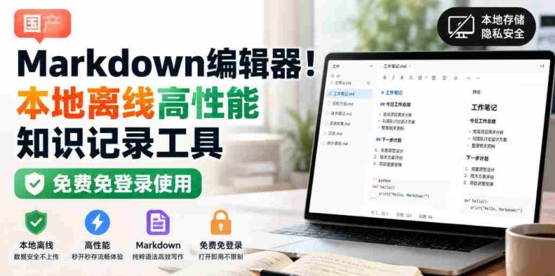 国产Markdown编辑器！本地离线高性能知识记录工具，免费免登录使用-OG资源站