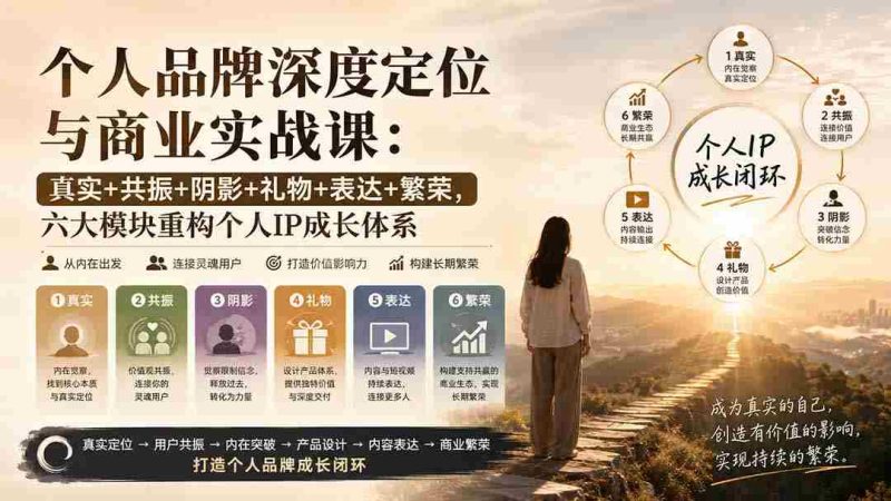 (20140期)个人品牌深度定位与商业实战课:真实+共振+阴影+礼物+表达+繁荣,六大模块重构个人IP成长体系-OG资源站