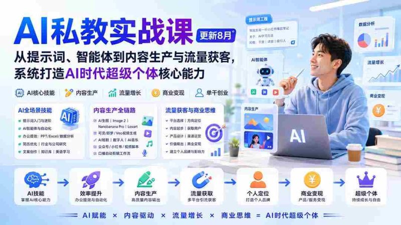 (20149期)AI私教实战课-更新8月:从提示词、智能体到内容生产与流量获客,系统打造AI时代超级个体核心能力-OG资源站