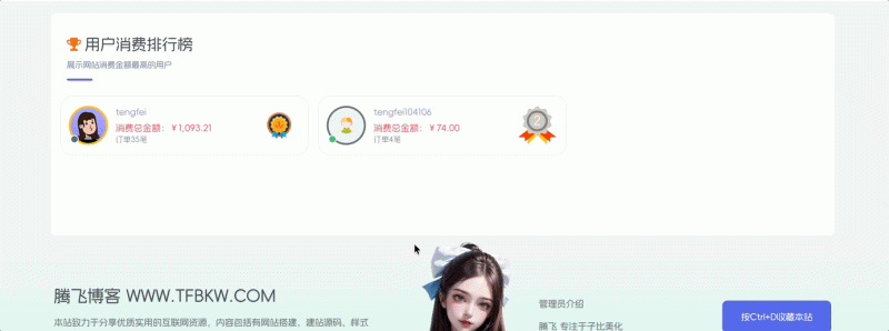 wordpress子比主题用户消费排行榜插件-OG资源站