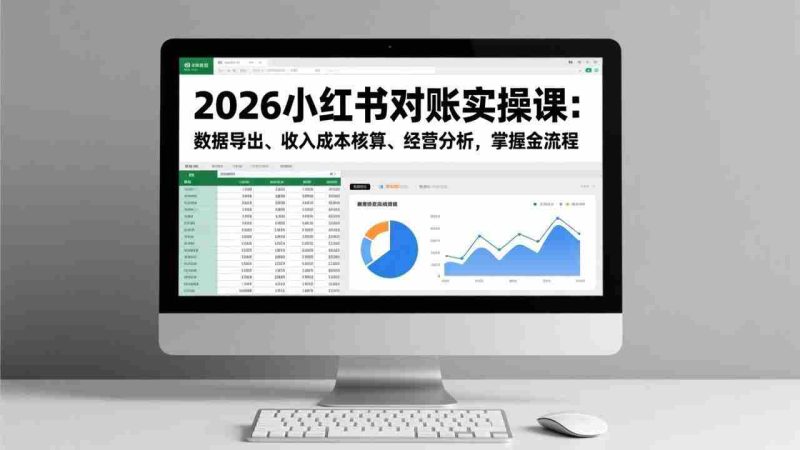 (17071期)2026小红书对账实操课:数据导出、收入成本核算、经营分析,掌握全流程-OG资源站
