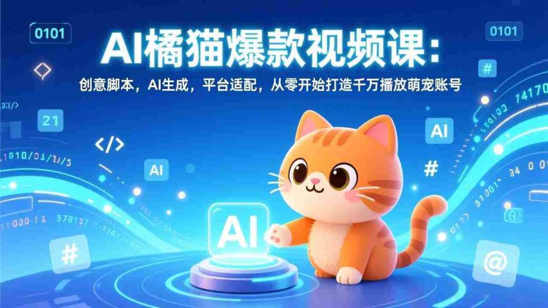(17091期)AI橘猫爆款视频课:创意脚本,AI生成,平台适配,从零开始打造千万播放萌宠账号-OG资源站