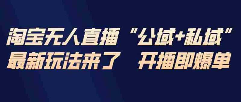 （17098期）淘宝无人直播最新玩法，包含私域和公域两种玩法-OG资源站