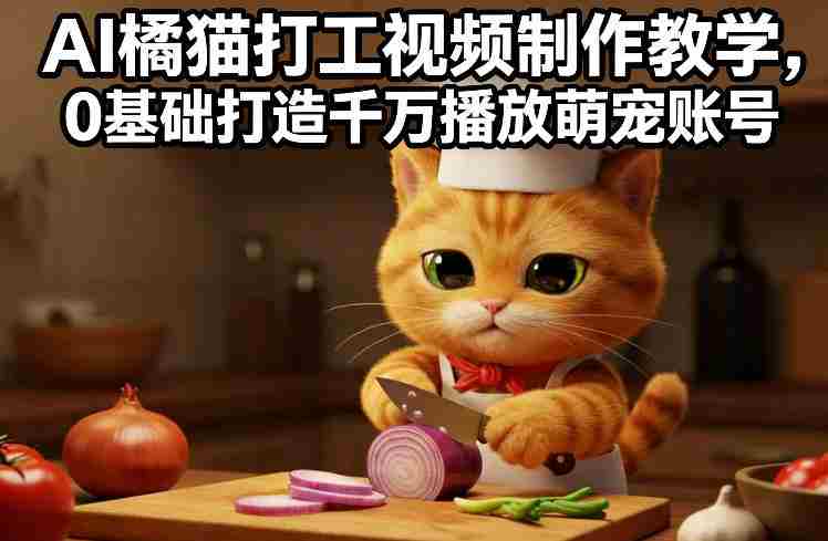AI橘猫打工视频制作教学，流量狂飙，0基础打造千万播放萌宠账号-OG资源站