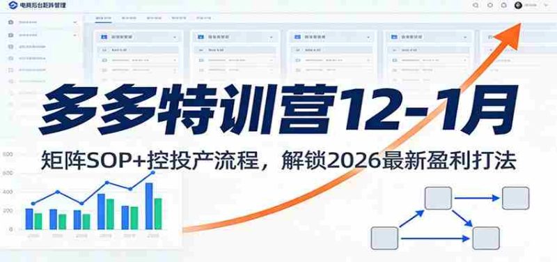 多多特训营12-1月：矩阵SOP+ 控投产流程，解锁2026最新盈利打法-OG资源站