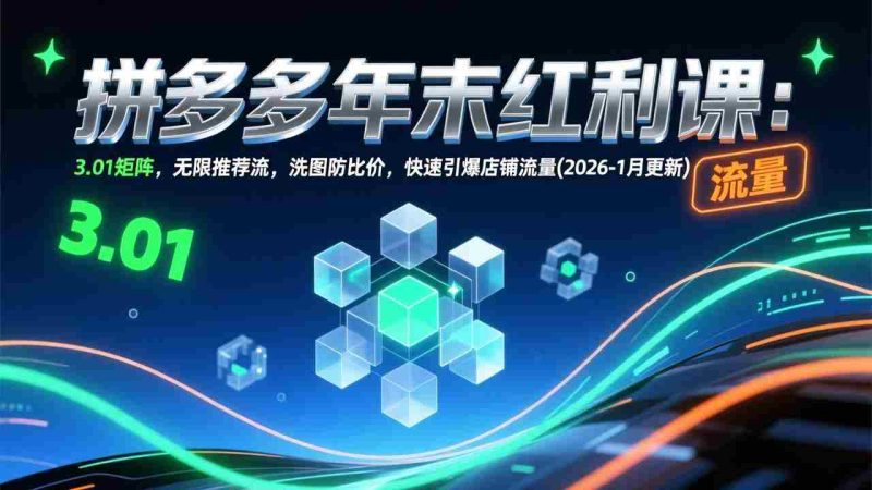 （17100期）拼多多年末红利课：3.01矩阵，无限推荐流，洗图防比价，快速引爆店铺流量(2026-1月更新)-OG资源站
