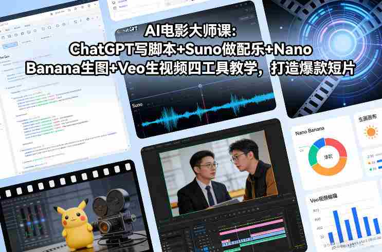 AI电影大师课:ChatGPT写脚本+Suno做配乐+Nano Banana生图+Veo生视频,打造爆款短片-OG资源站