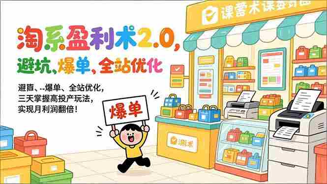 (17127期)淘系盈利术2.0,避坑、爆单、全站优化,三天掌握高投产玩法,实现月利润翻倍!-OG资源站
