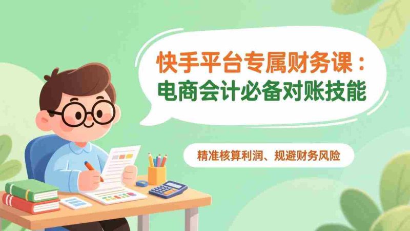 (17167期)快手平台专属财务课:电商会计必备对账技能,精准核算利润、规避财务风险-OG资源站