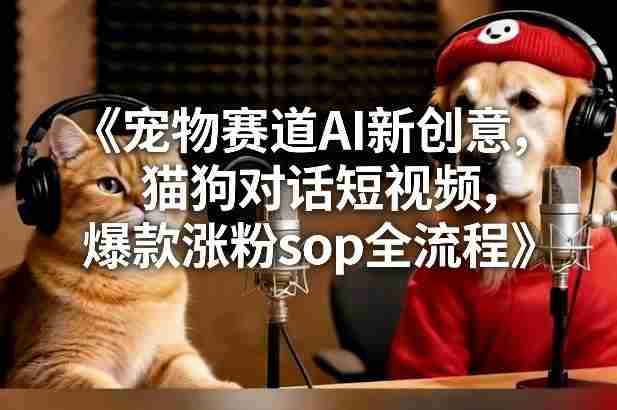 宠物赛道AI新创意,猫狗对话短视频,爆款涨粉sop全流程-OG资源站
