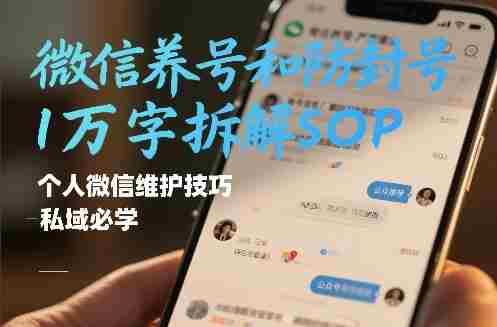 微信养号和防封号1万字拆解SOP,个人微信维护技巧,私域必学【文档】-OG资源站