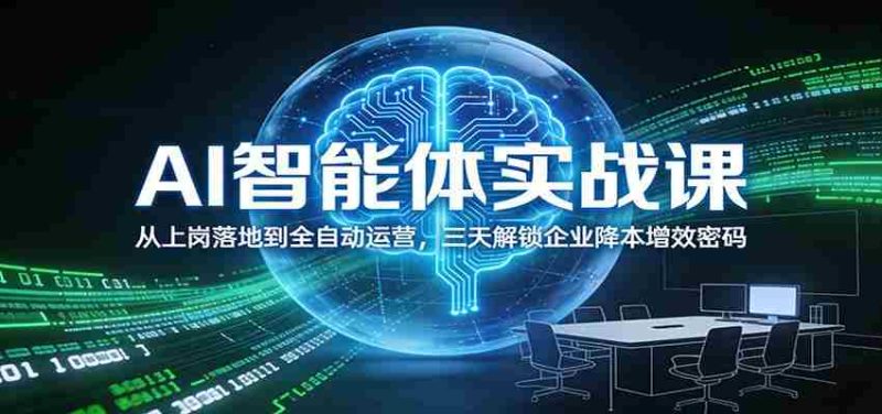 AI智能体实战课：从上岗落地到全自动运营，三天解锁企业降本增效密码-OG资源站