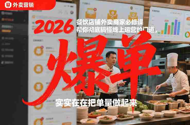 2026餐饮店铺外卖商家必修课,帮你彻底搞懂线上运营的门道,实实在在把单量做起来-OG资源站