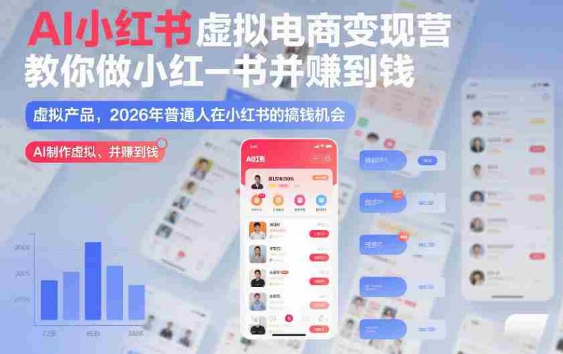 AI小红书虚拟电商变现营,教你做小红书并賺到钱,虚拟产品,2026年普通人在小红书的搞钱机会(更新中)-OG资源站