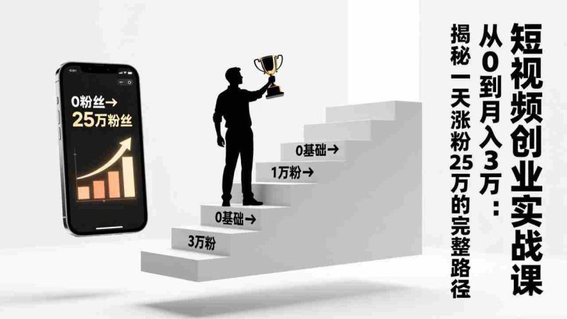 (17221期)短视频创业实战课:从0到月入3万:揭秘一天涨粉25万的完整路径-OG资源站