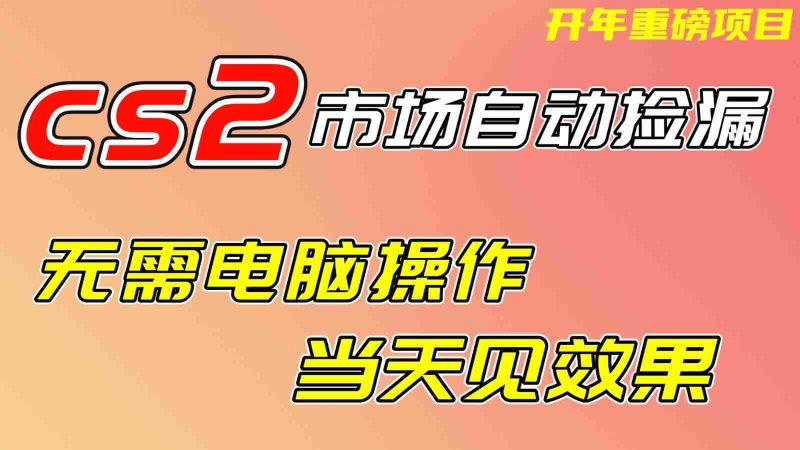CS2市场挂机项，无需电脑操作，无需进入游戏，当天见效果，支持任何形式验证-OG资源站