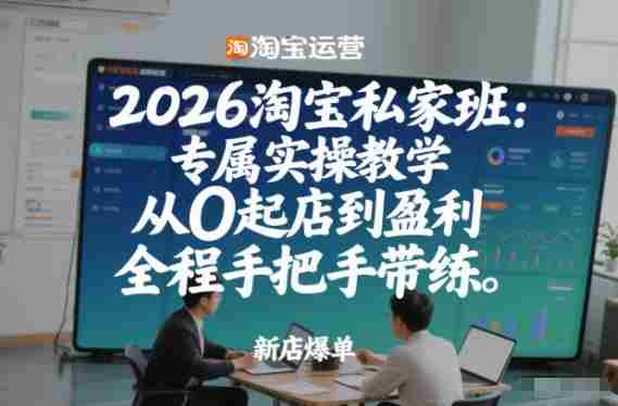 2026淘宝私家班:专属实操教学,从0起店到盈利,全程手把手带练-OG资源站