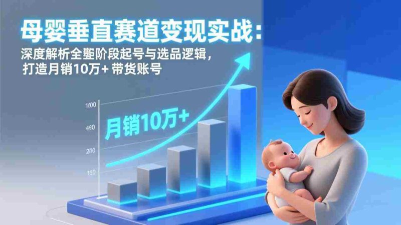 （17233期）母婴垂直赛道变现实战：深度解析三大阶段起号与选品逻辑，打造月销10万+带货账号-OG资源站