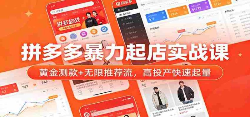 拼多多暴力起店实战课:黄金测款+无限推荐流,高投产快速起量-OG资源站