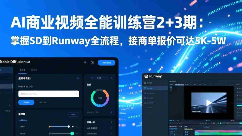 (17235期)AI商业视频全能训练营2+3期:掌握SD到Runway全流程,接商单报价可达5K-5W-OG资源站