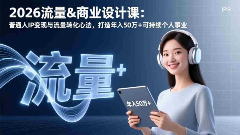 (17246期)2026流量&商业设计课:普通人IP变现与流量转化心法,打造年入50万+可持续个人事业-OG资源站