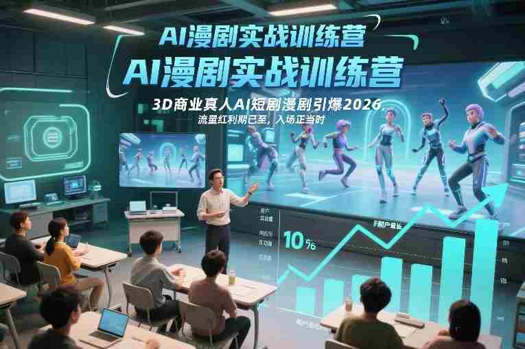 AI漫剧实战训练营,3D商业真人AI短剧漫剧引爆2026,流量红利期已至,入场正当时-OG资源站