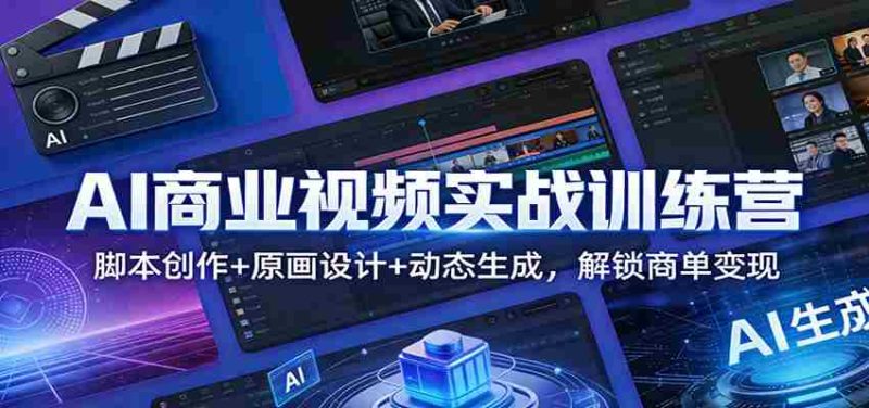 AI商业视频实战训练营:脚本创作+原画设计+动态生成,解锁商单变现-OG资源站