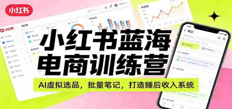 小红书蓝海电商训练营:AI虚拟选品,批量笔记,打造睡后收入系统-OG资源站